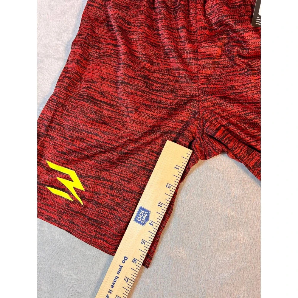 Nike 3BRAND‎ Russell Wilson Boys Basketball Shorts Red Black Yellow Size Small
